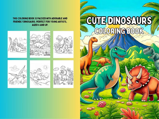 Cute Dinosaurs Coloring Book