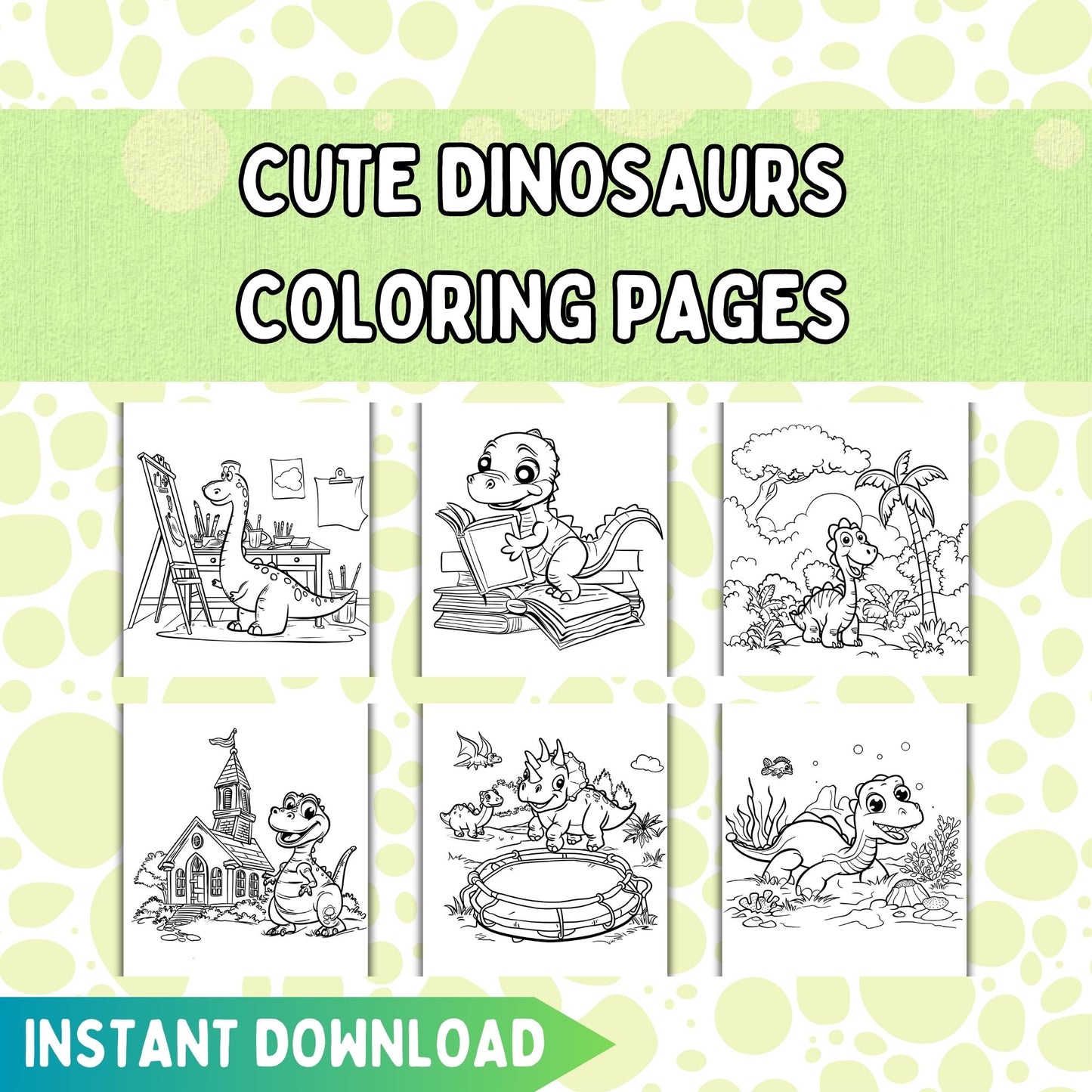 Cute Dinosaurs Coloring Pages