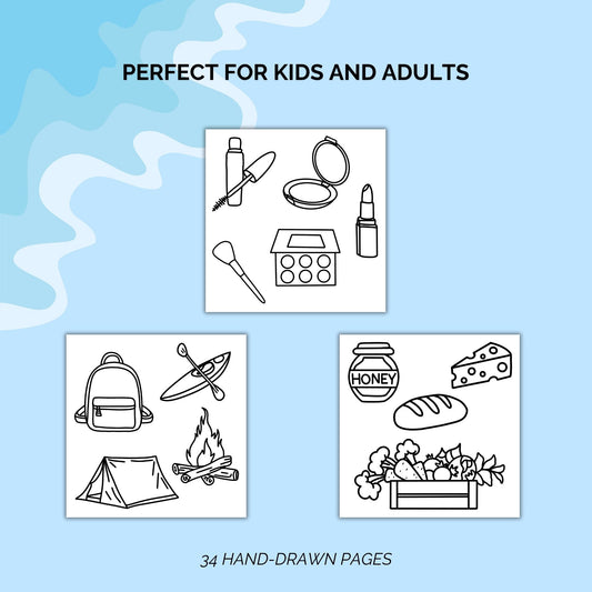 Summer Life Coloring Pages PDF — hand-drawn summer-themed designs for relaxation