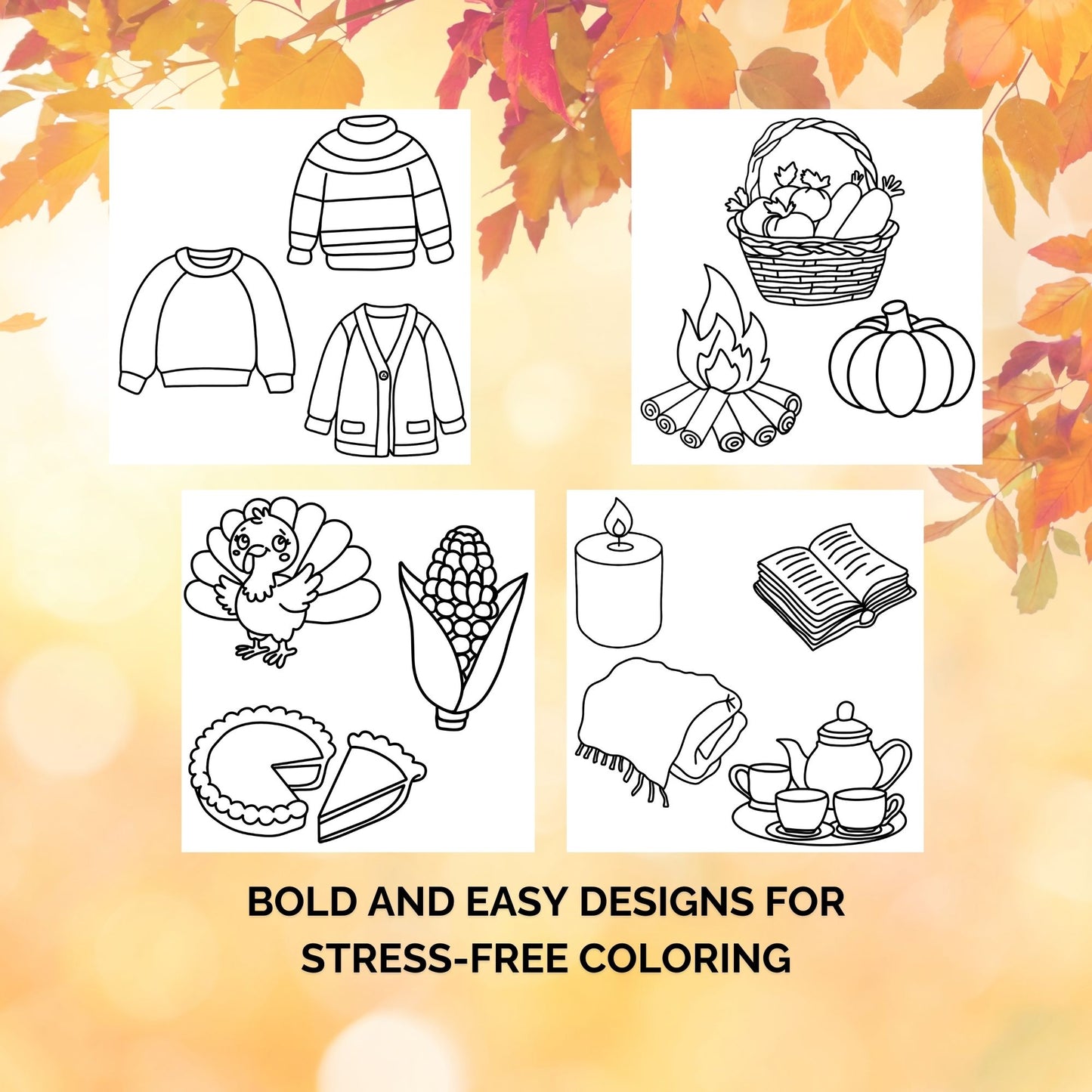 Cozy Autumn Coloring Pages