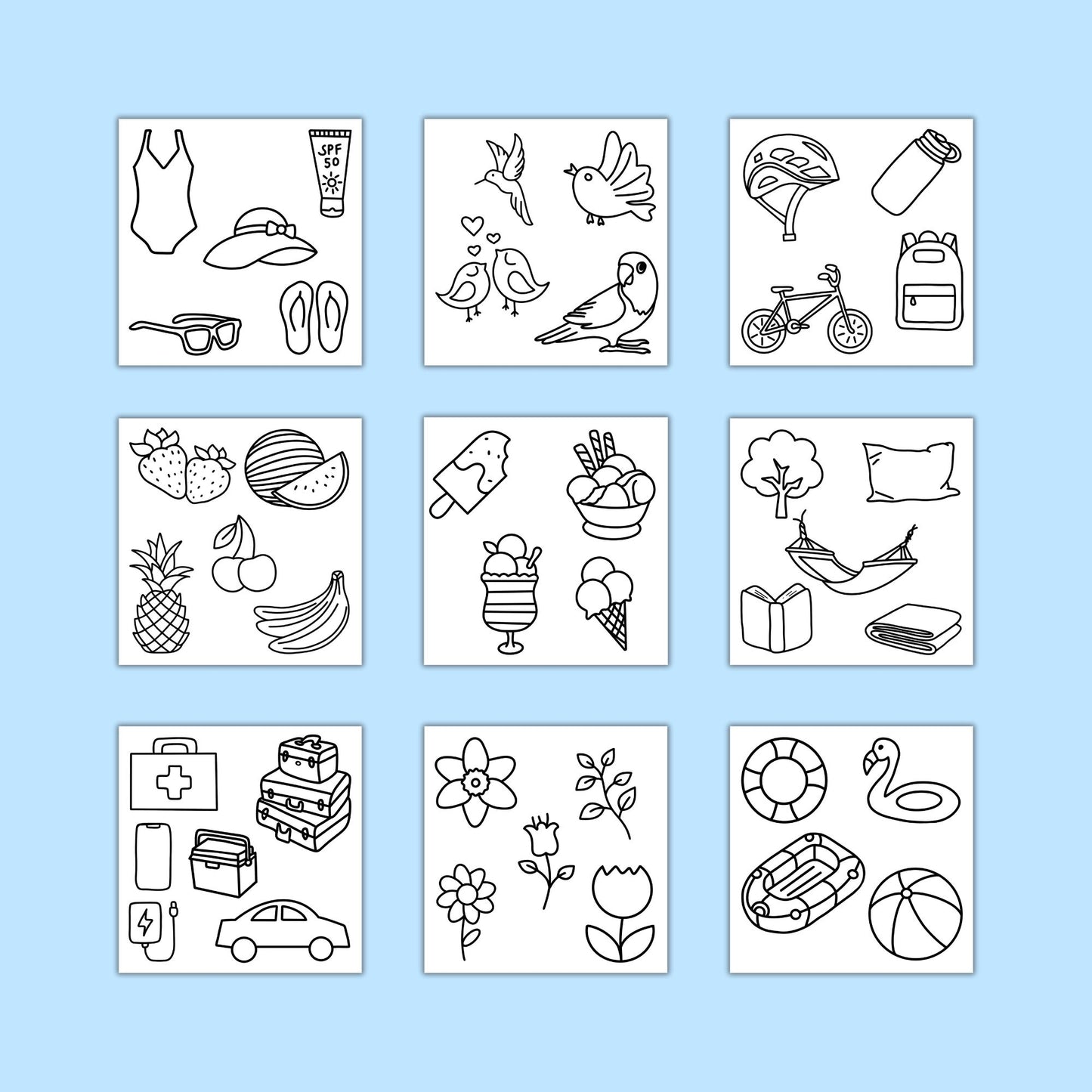 Summer Life Coloring Pages