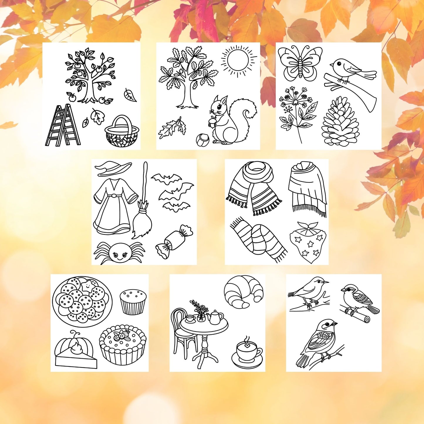Cozy Autumn Coloring Pages