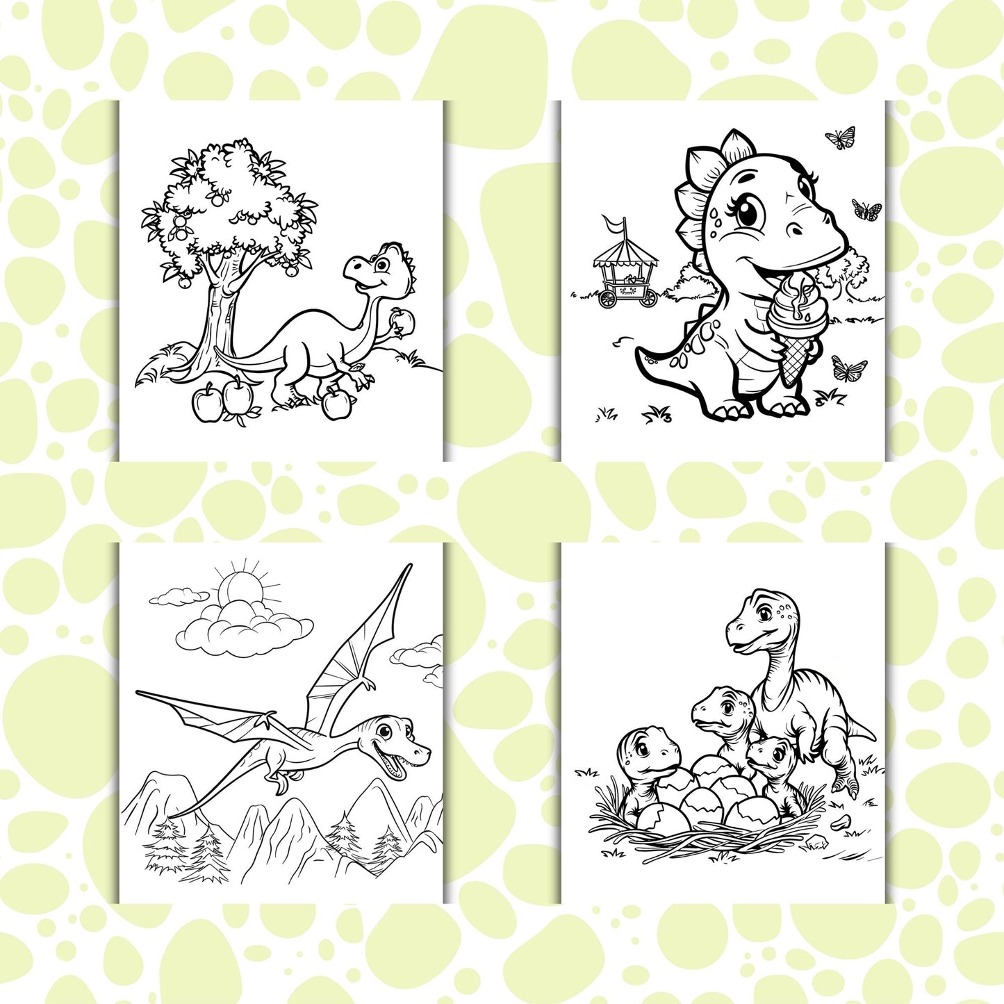 Cute Dinosaurs Coloring Pages