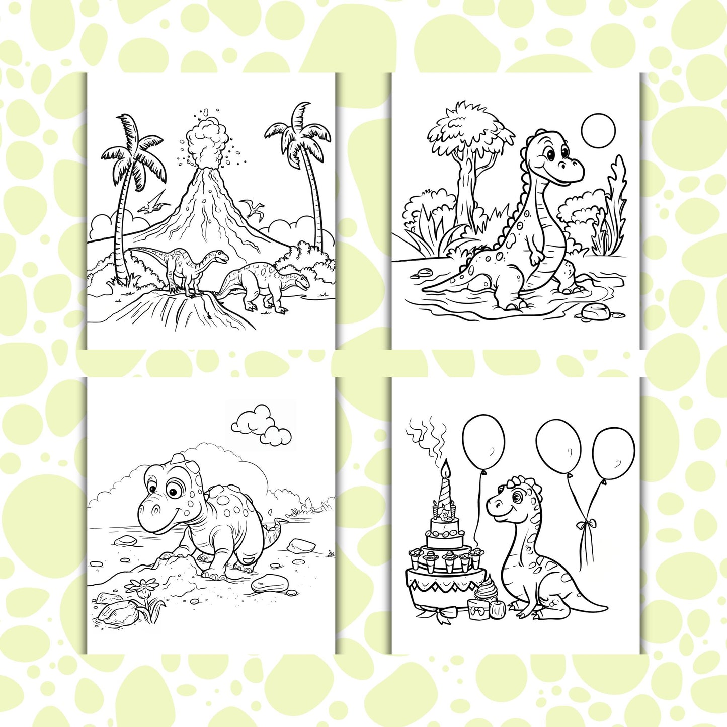 Cute Dinosaurs Coloring Pages