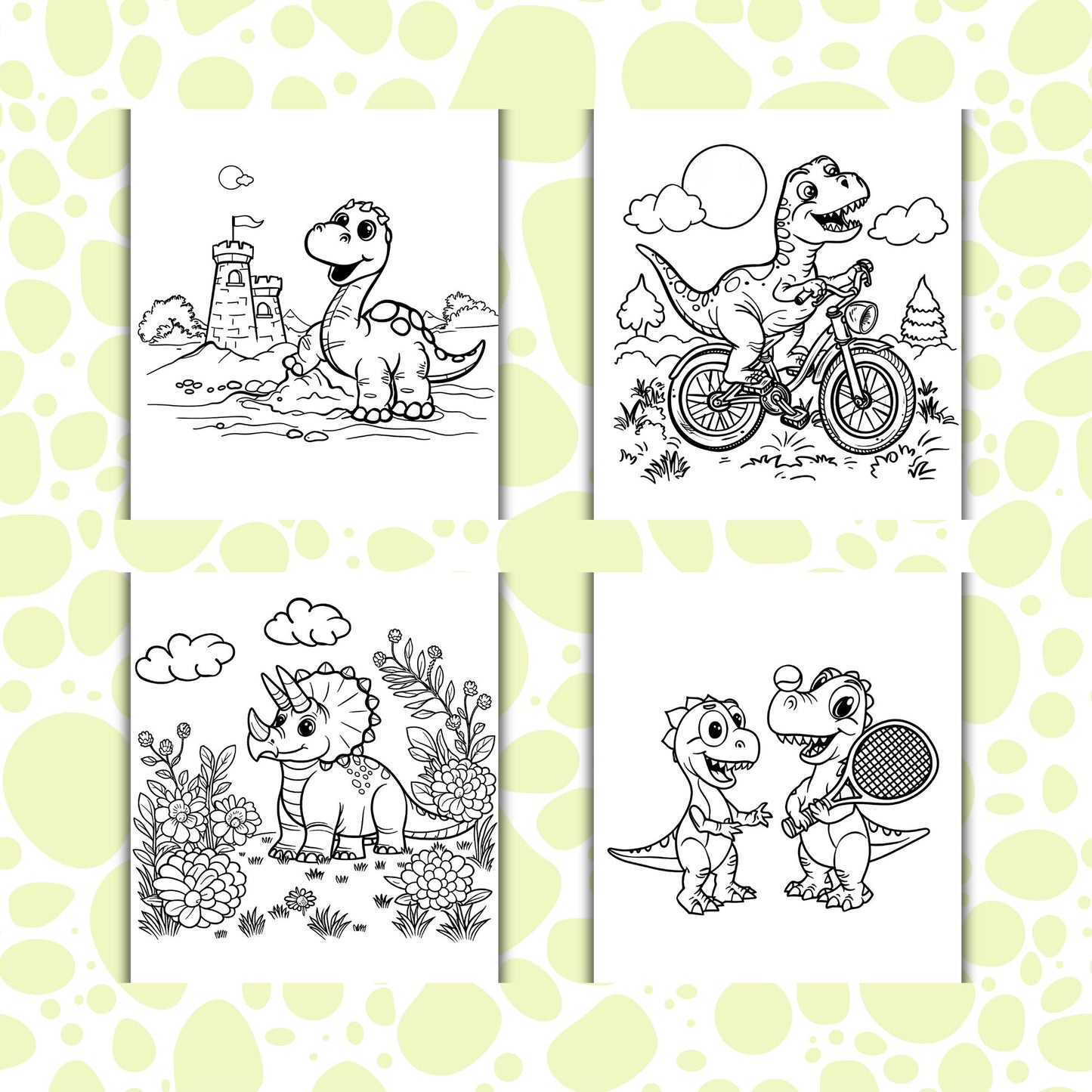 Cute Dinosaurs Coloring Pages