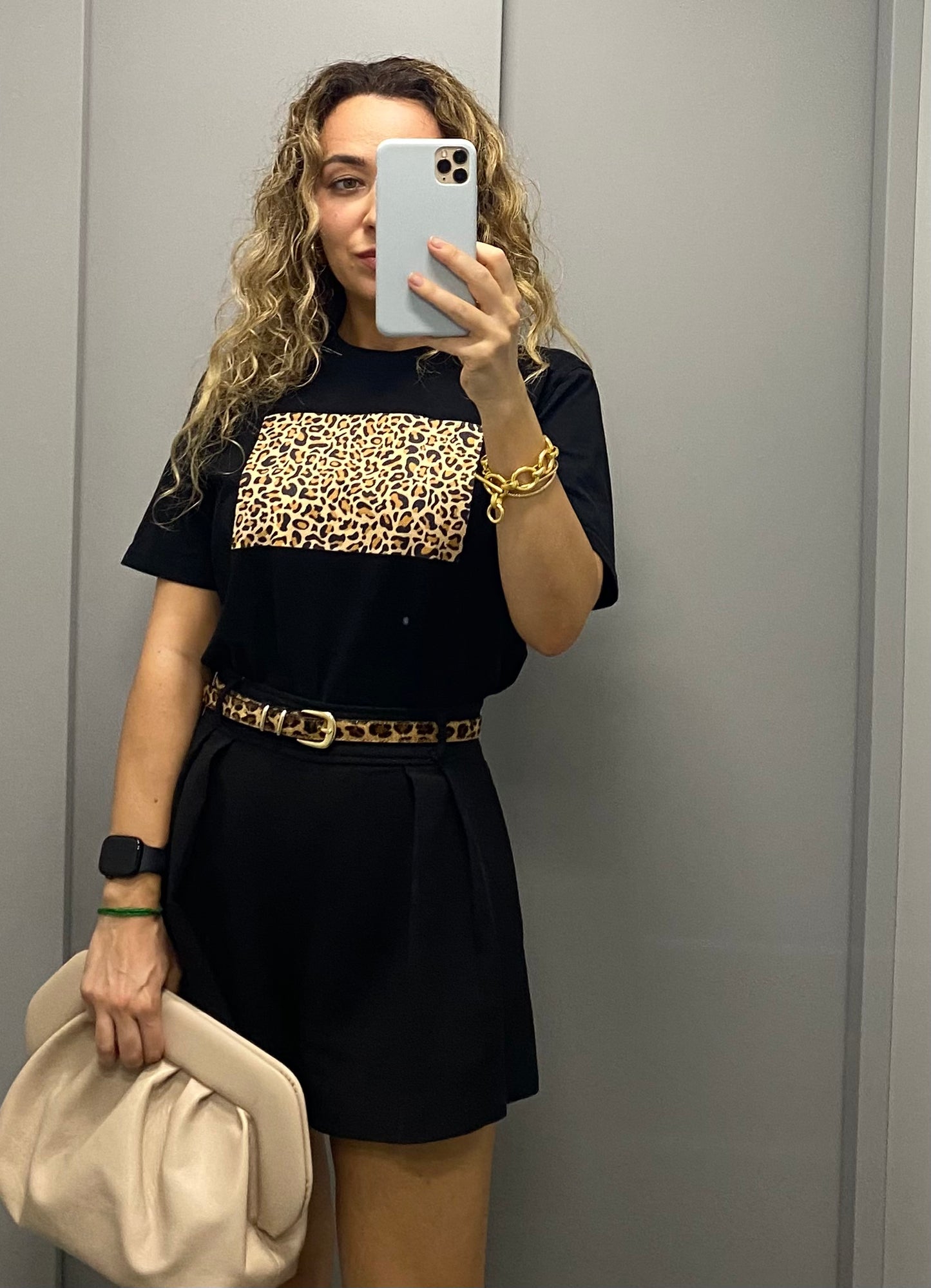 Leopard Print T-Shirt Black