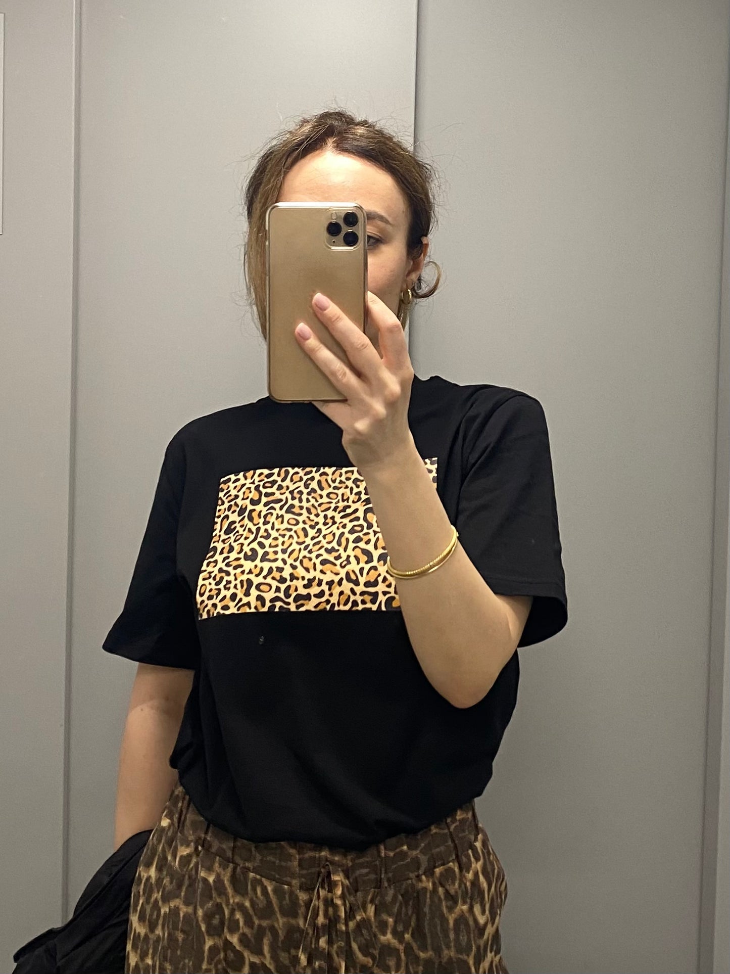 Leopard Print T-Shirt Black