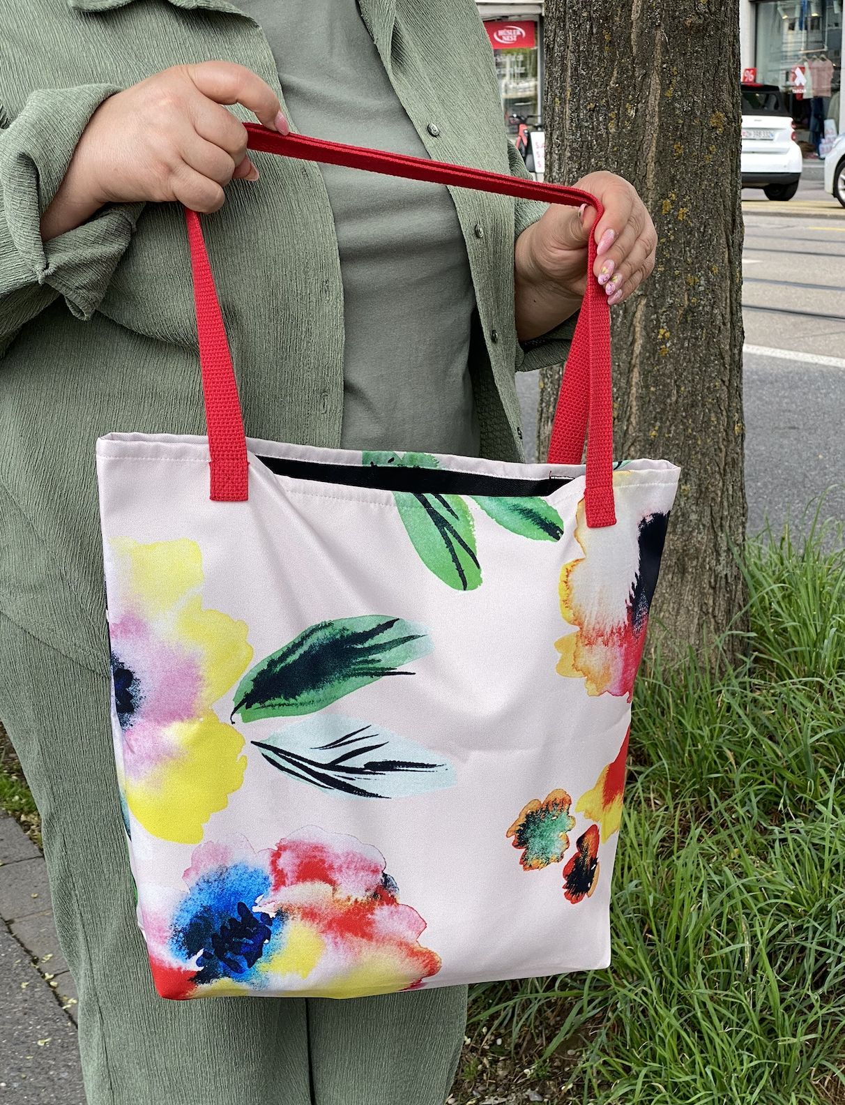 Watercolor Flowers Tote Bag