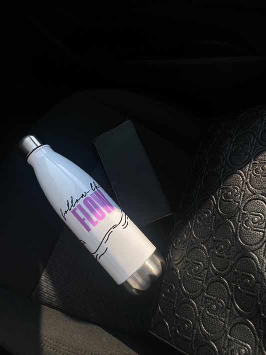 17oz stainless steel water bottle — insulated and leak-proof, minimalist Island of Calm design