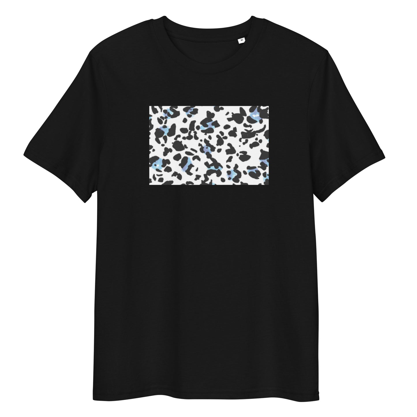 Blue Leopard Print T-Shirt in Black & White