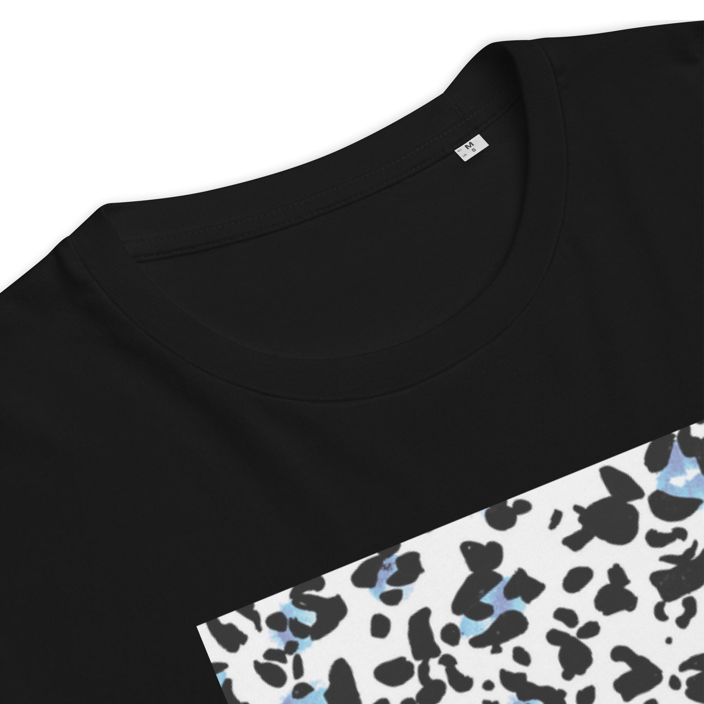 Blue Leopard Print T-Shirt in Black & White
