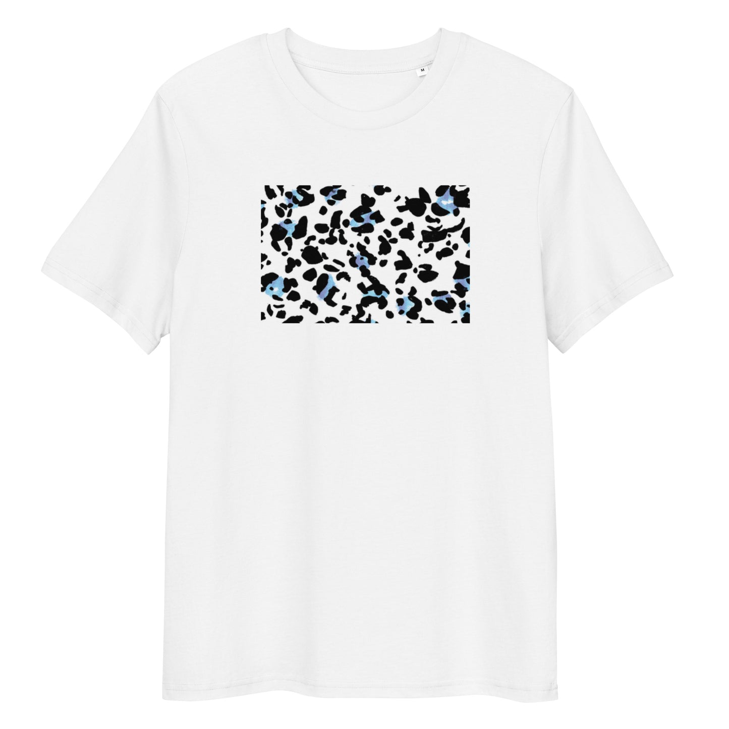 Blue Leopard Print T-Shirt in Black & White