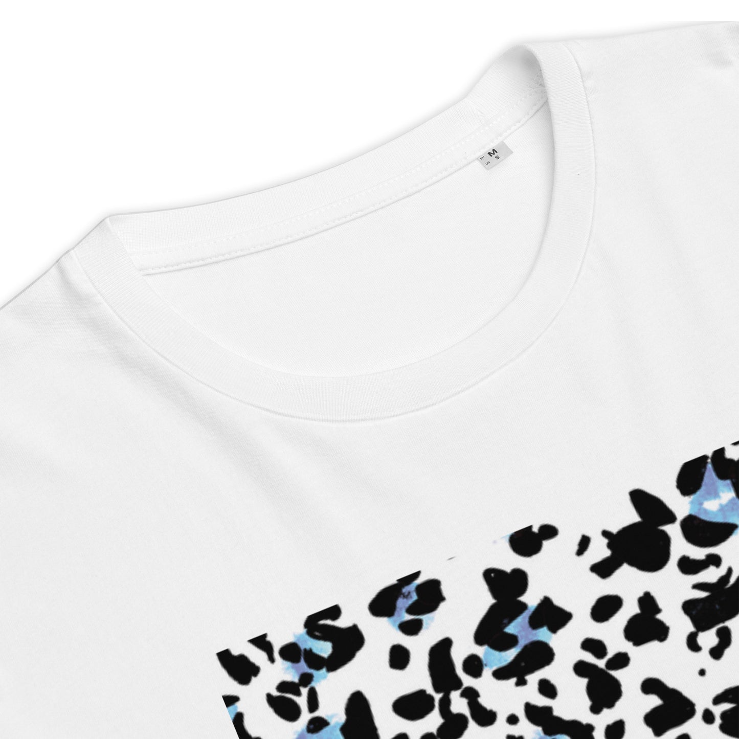 Blue Leopard Print T-Shirt in Black & White
