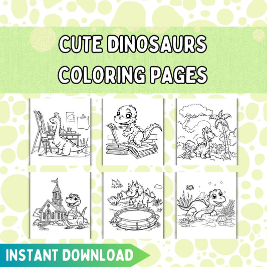Cute Dinosaurs Coloring Pages