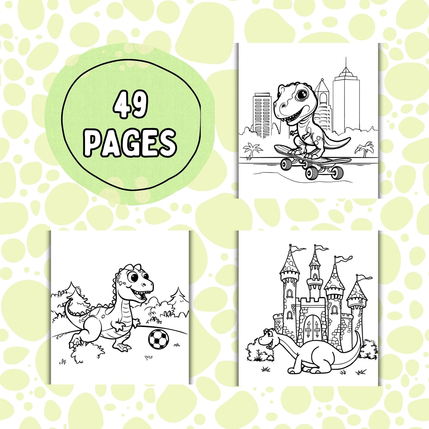 Cute Dinosaurs Coloring Pages