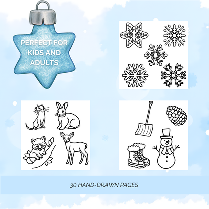 Winter Bliss Coloring Pages - PDF Printable for Kids & Adults