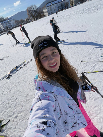 Black Embroidered Beanie – Limited Edition Unisex Cotton Blend Hat