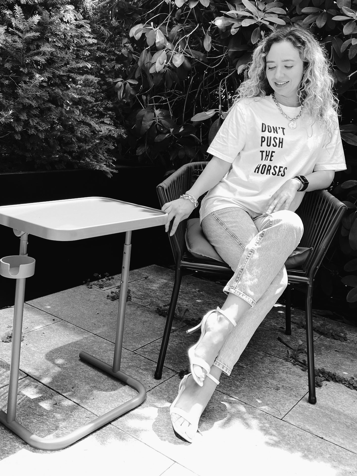 Don't Push the Horses - White T-Shirt