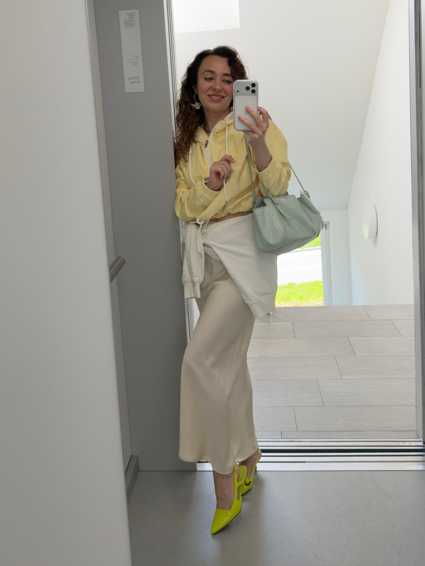 Yellow Cropped Windbreaker – Women’s Waterproof Lightweight Jacket