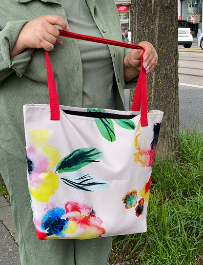 Watercolor Flowers Tote Bag