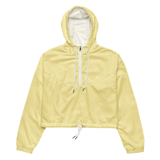 Lightweight women’s windbreaker in soft yellow, water-resistant and stylish for autumn and winter outfits