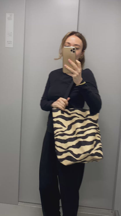 Zebra Print Shopper Bag