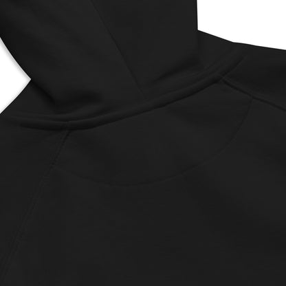 Close-up of organic cotton hoodie.