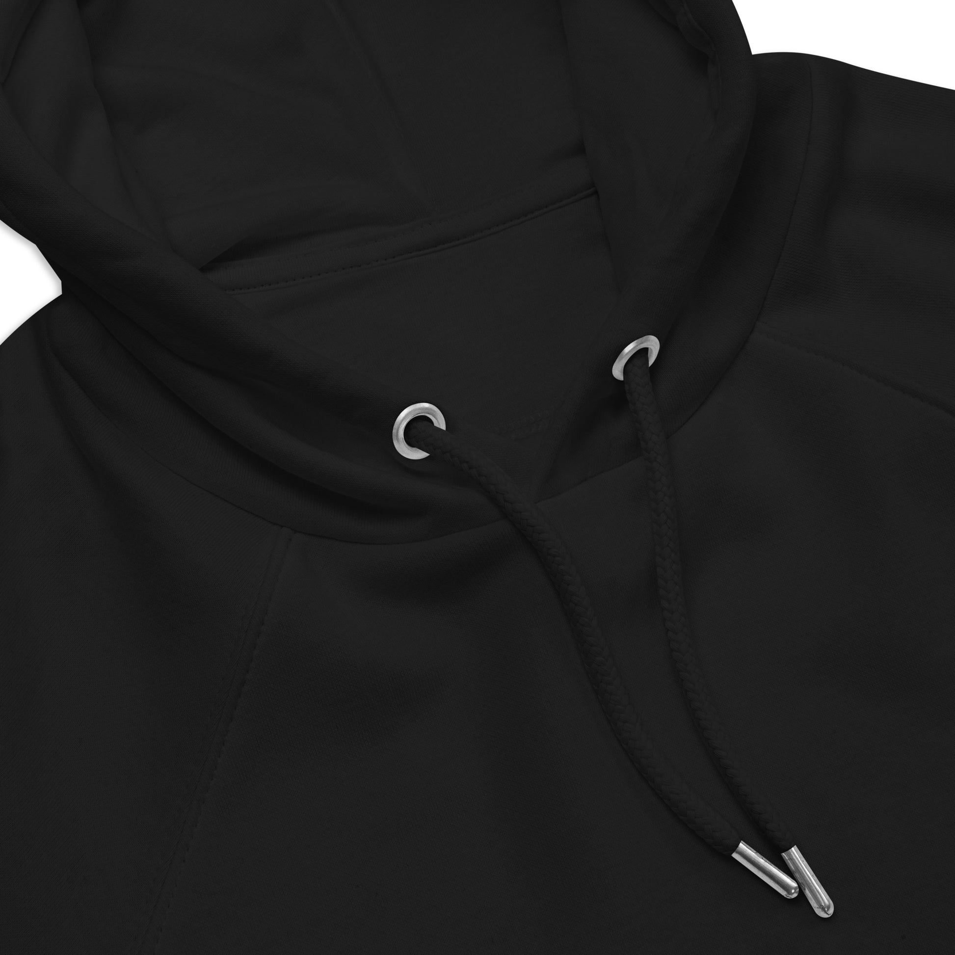Close-up of organic cotton hoodie.