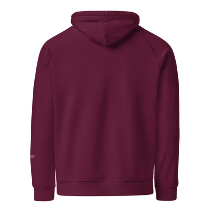 Burgundy unisex eco hoodie back view