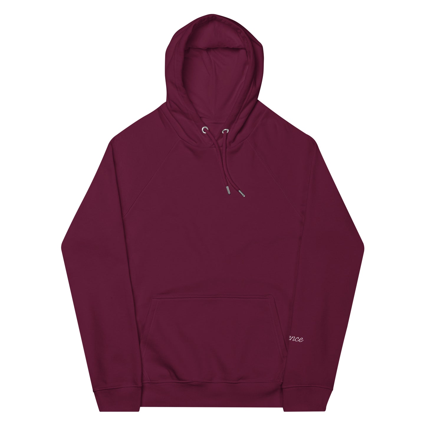 Burgundy unisex eco hoodie front view