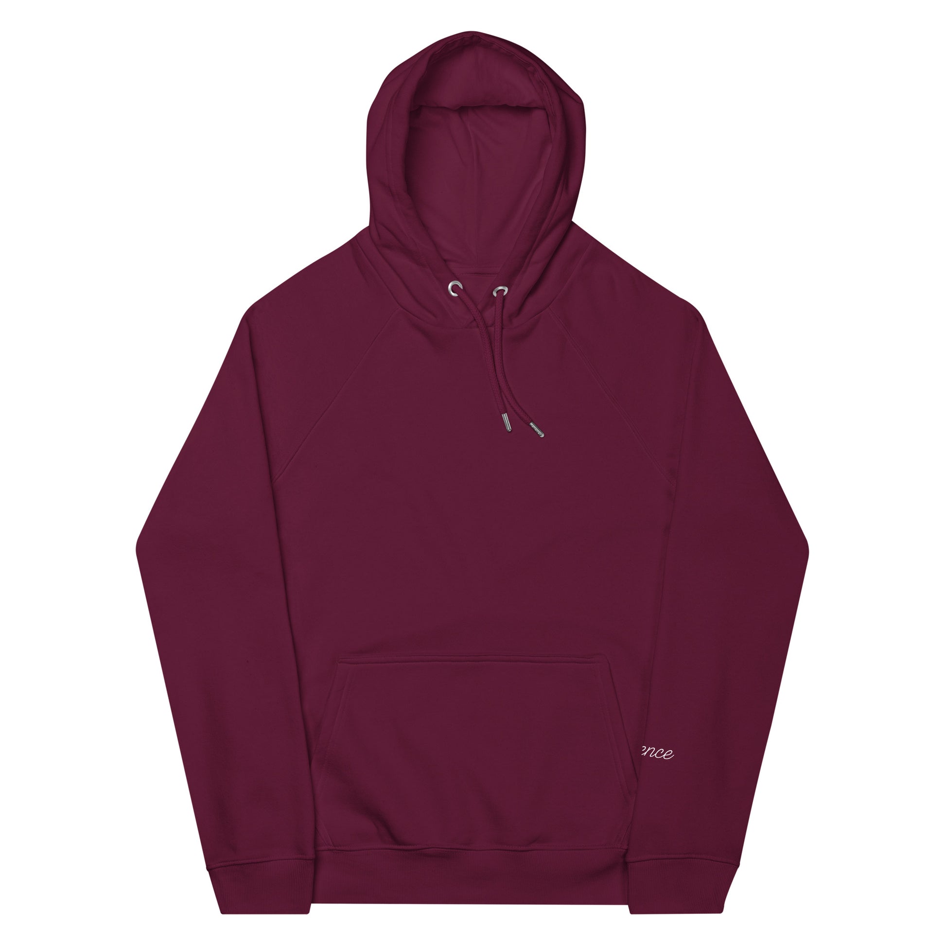 Burgundy unisex eco hoodie front view