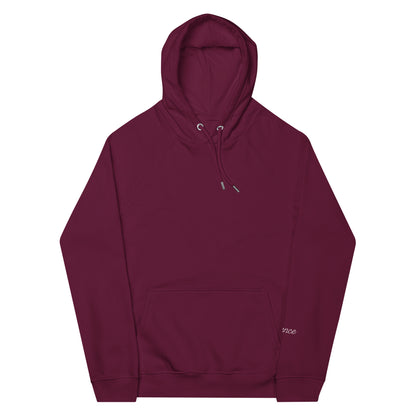 Burgundy unisex eco hoodie front view