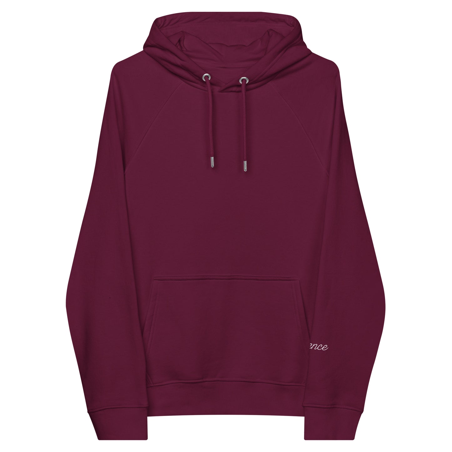 Burgundy unisex eco hoodie front view