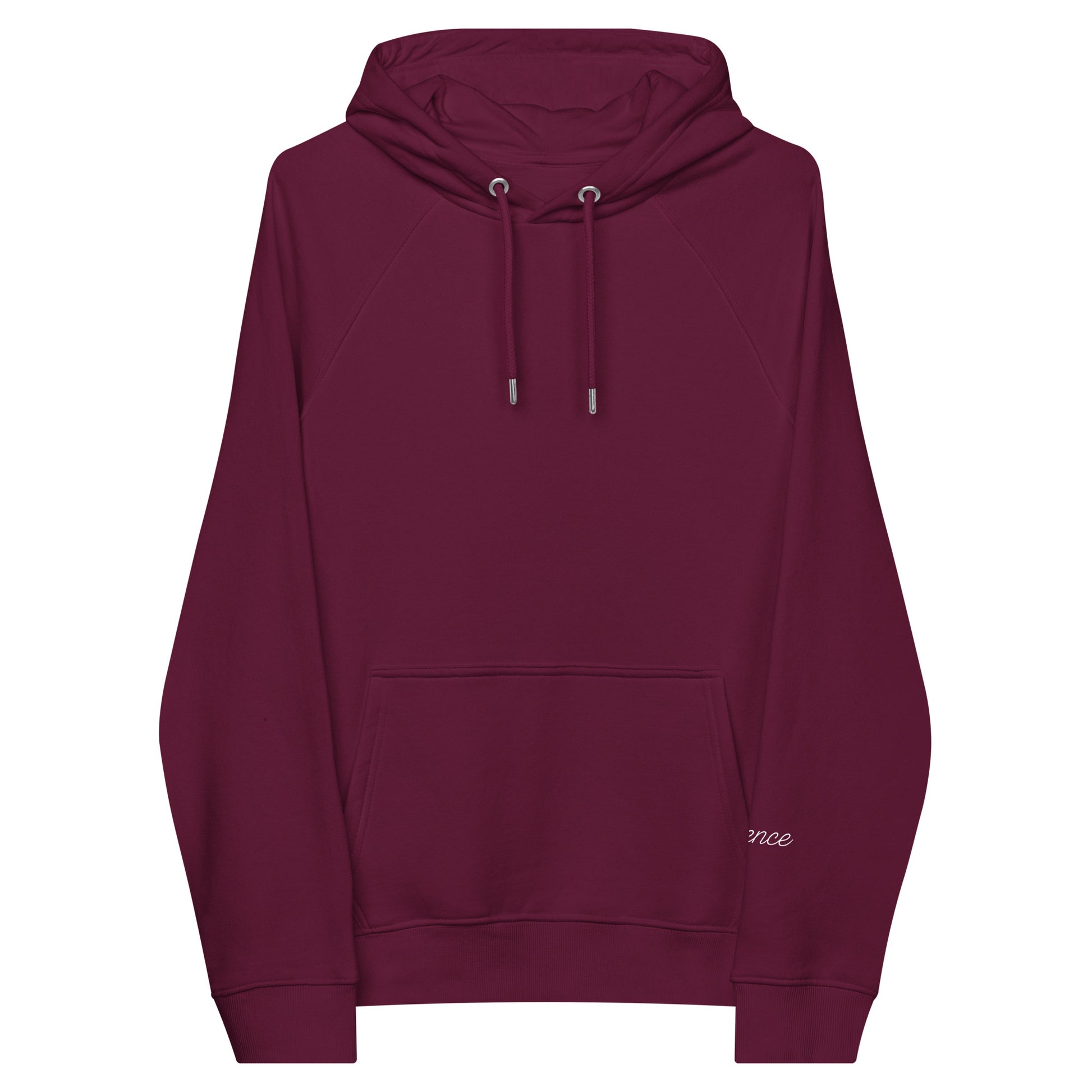 Burgundy unisex eco hoodie front view
