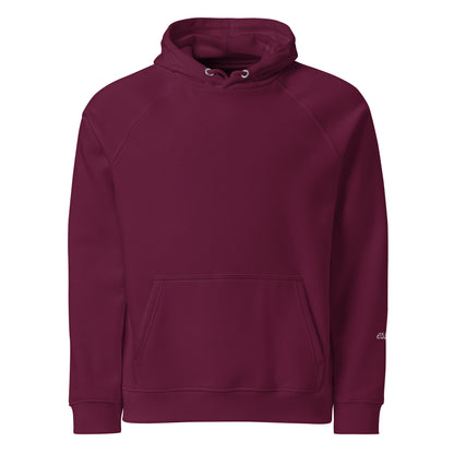 Burgundy unisex eco hoodie front view