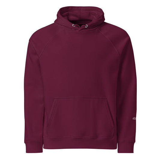 Burgundy unisex eco hoodie front view