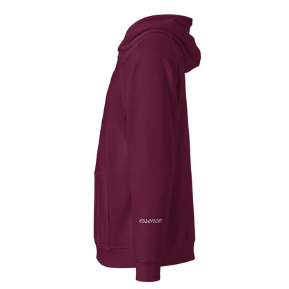 Eco-friendly burgundy hoodie with raglan sleeves