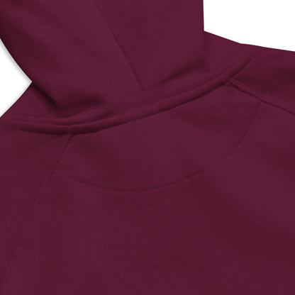 Burgundy organic cotton hoodie details