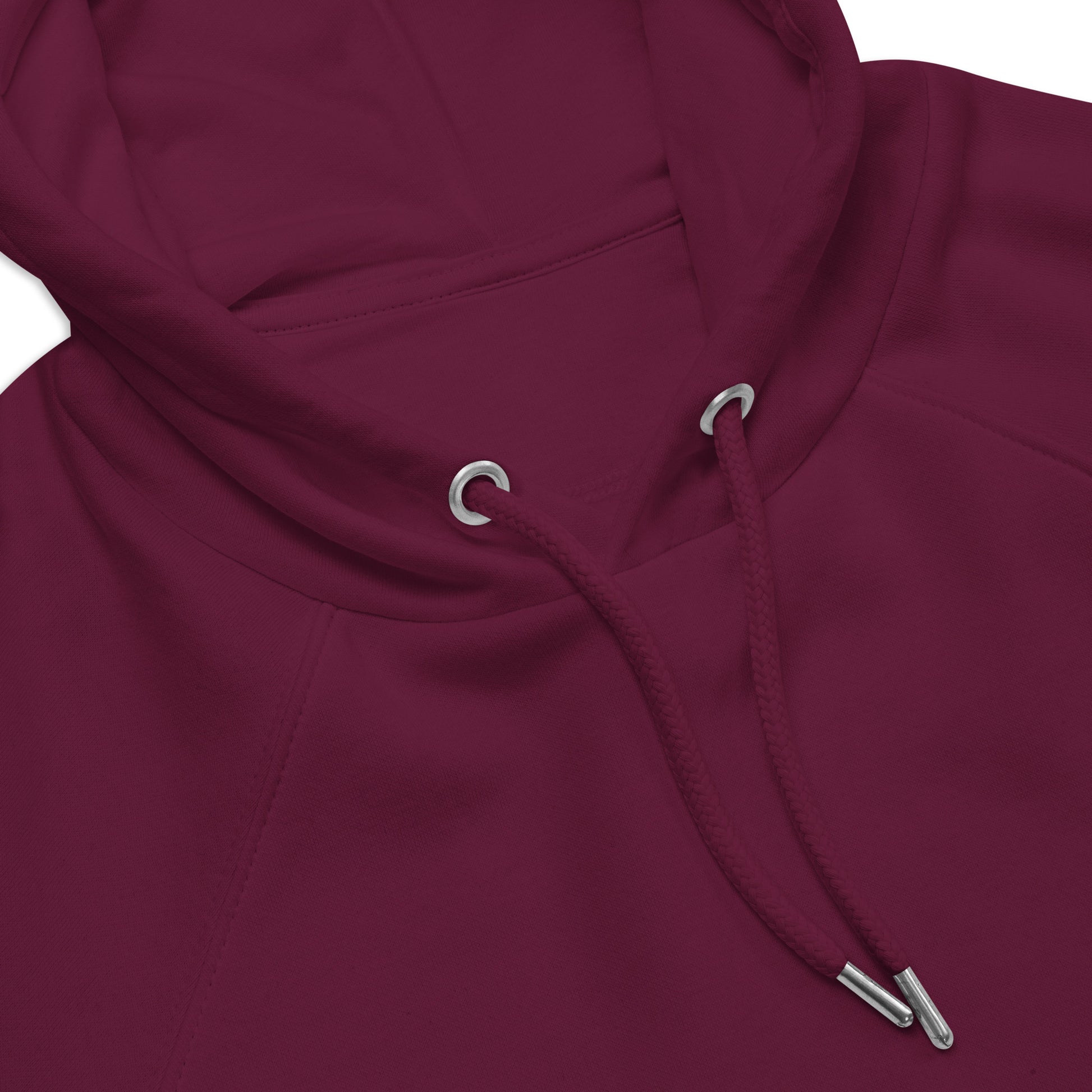 Burgundy organic cotton hoodie details