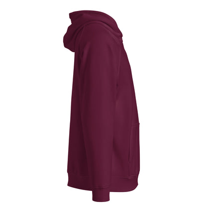Burgundy unisex eco hoodie side view