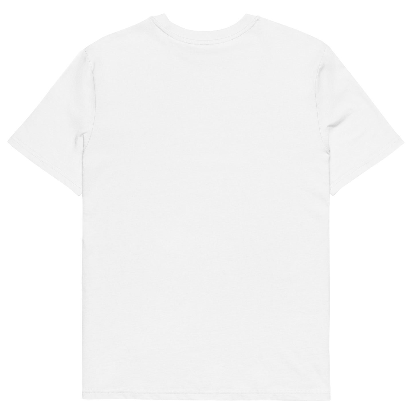 White organic cotton t-shirt with "Good Things Loading" typography print on the front chest — Island of Calm