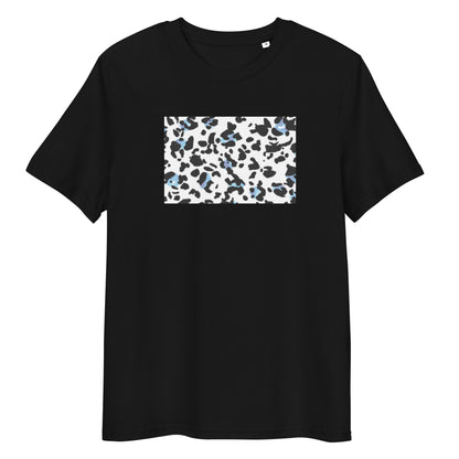 Blue Leopard Print T-Shirt in Black & White