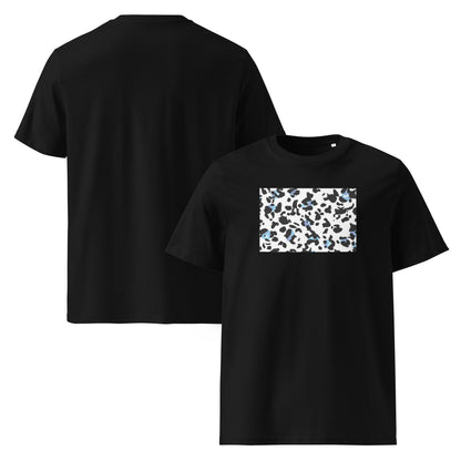 Blue Leopard Print T-Shirt in Black & White