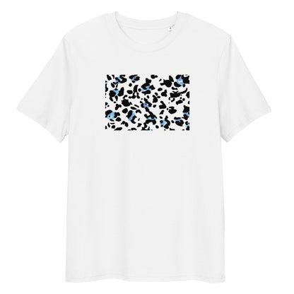 Blue Leopard Print T-Shirt in Black & White