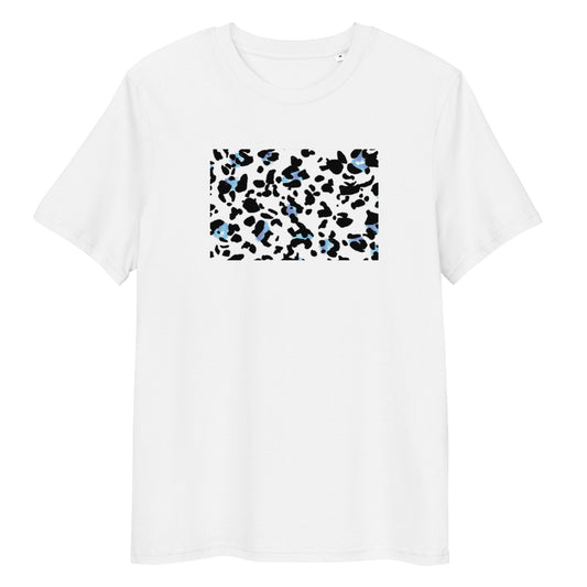 Blue Leopard Print T-Shirt in Black & White