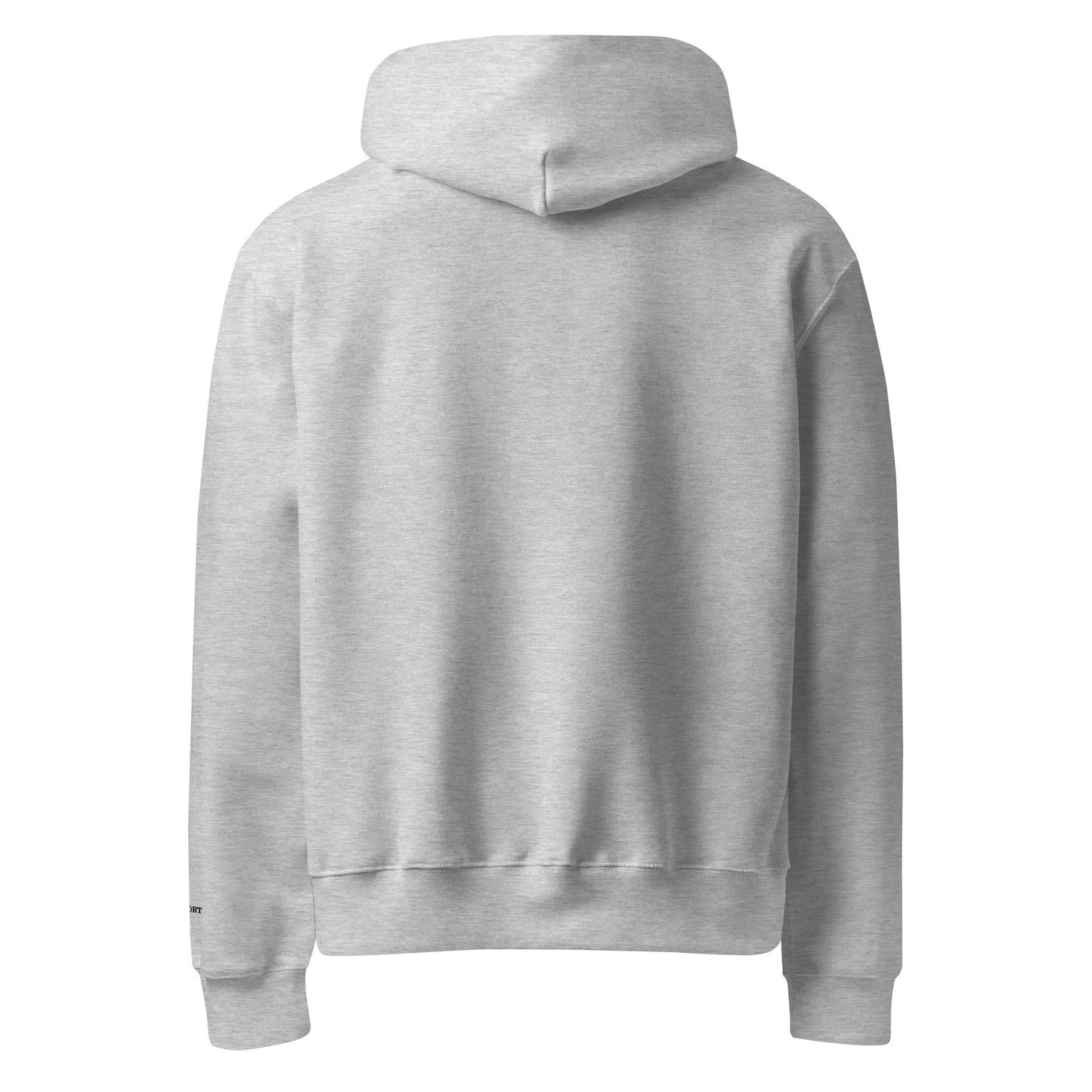 Minimalist cotton fleece sweatshirt, oversized relaxed fit, soft brushed interior for warmth and comfort.