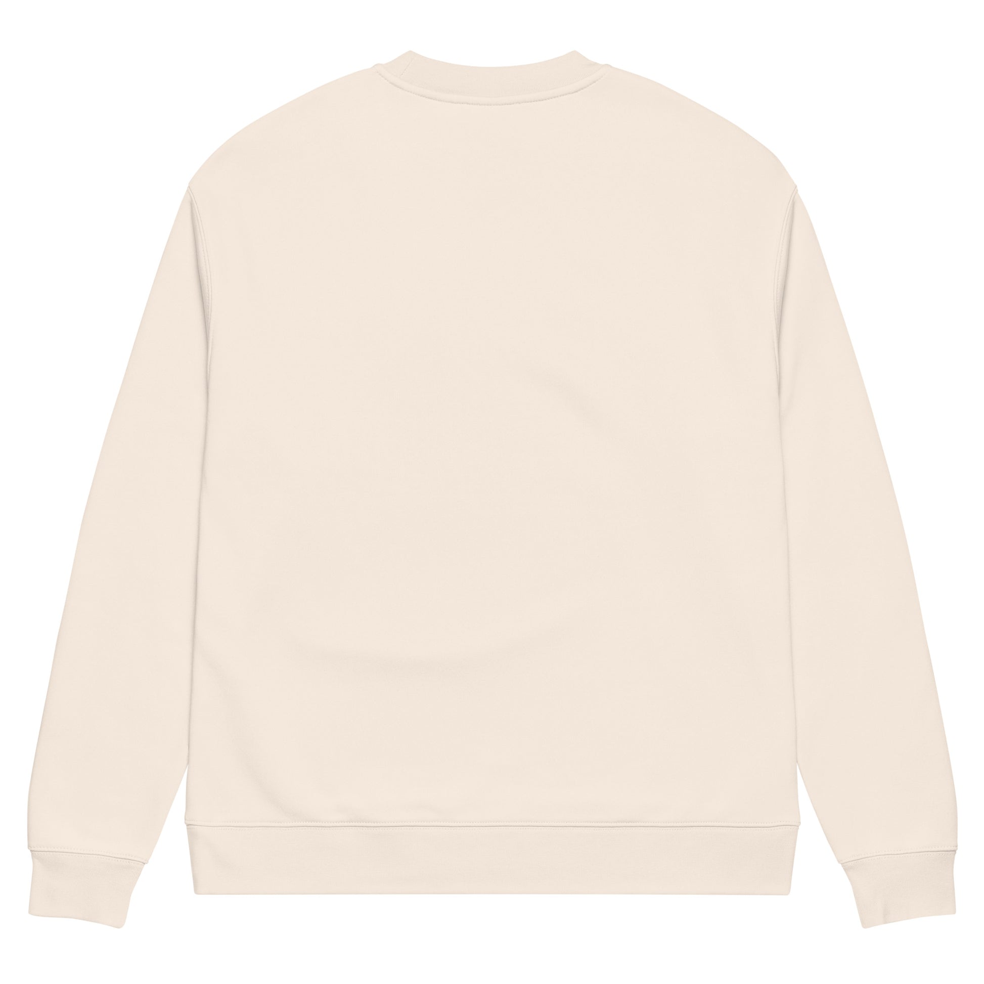 Back view of unisex relaxed fit cotton blend sweatshirt with clean minimalist design