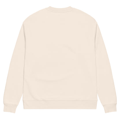 Back view of unisex relaxed fit cotton blend sweatshirt with clean minimalist design
